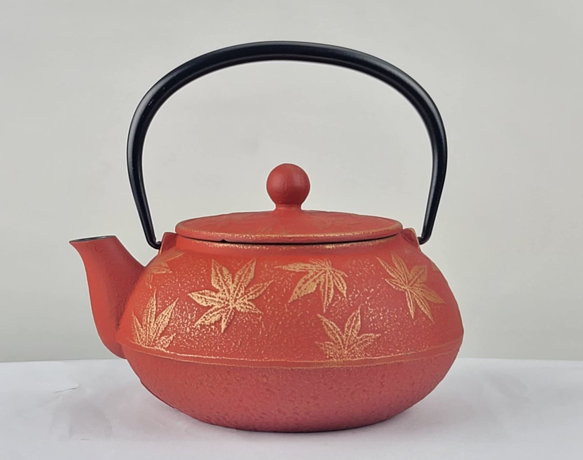 Iwachu Nambu Ironware Teapot Maple Gold/Red Brown Type 5