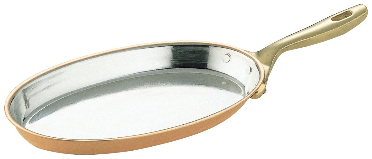 Wadasuke Copper Oval Frying Pan, Tin Lined