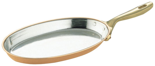 Wadasuke Copper Oval Frying Pan 30cm Tin Lined 3404-0300