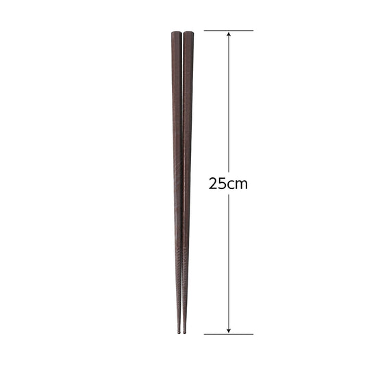 Akebono Sangyo Double Embossed Non-Slip Serving Chopsticks 25cm Brown PM-331