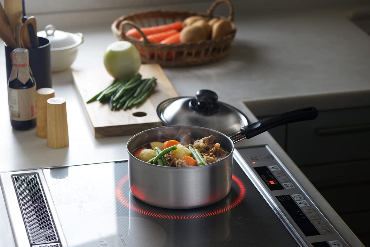 Yoshikawa Cook Easy Stainless Steel One-Handed Pot 18cm