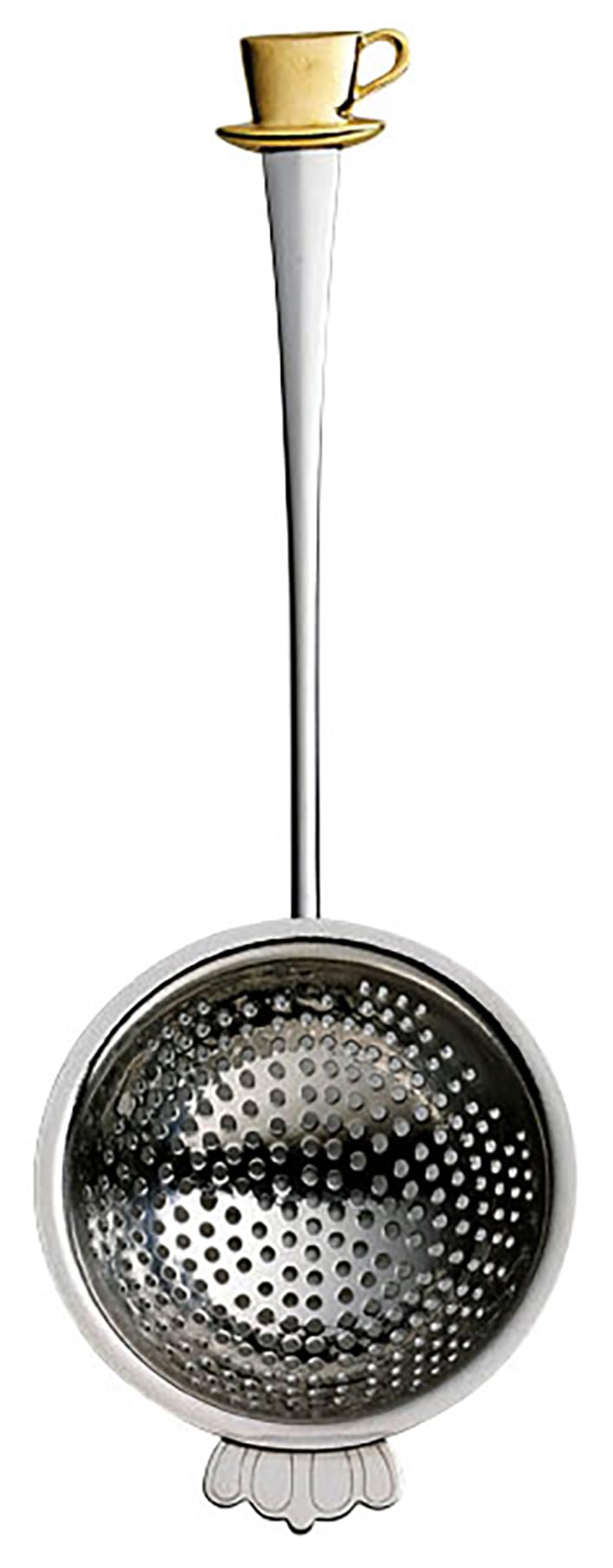 Azuma SALUS Cup Tea Strainer with Gold-Plated Pewter Handle