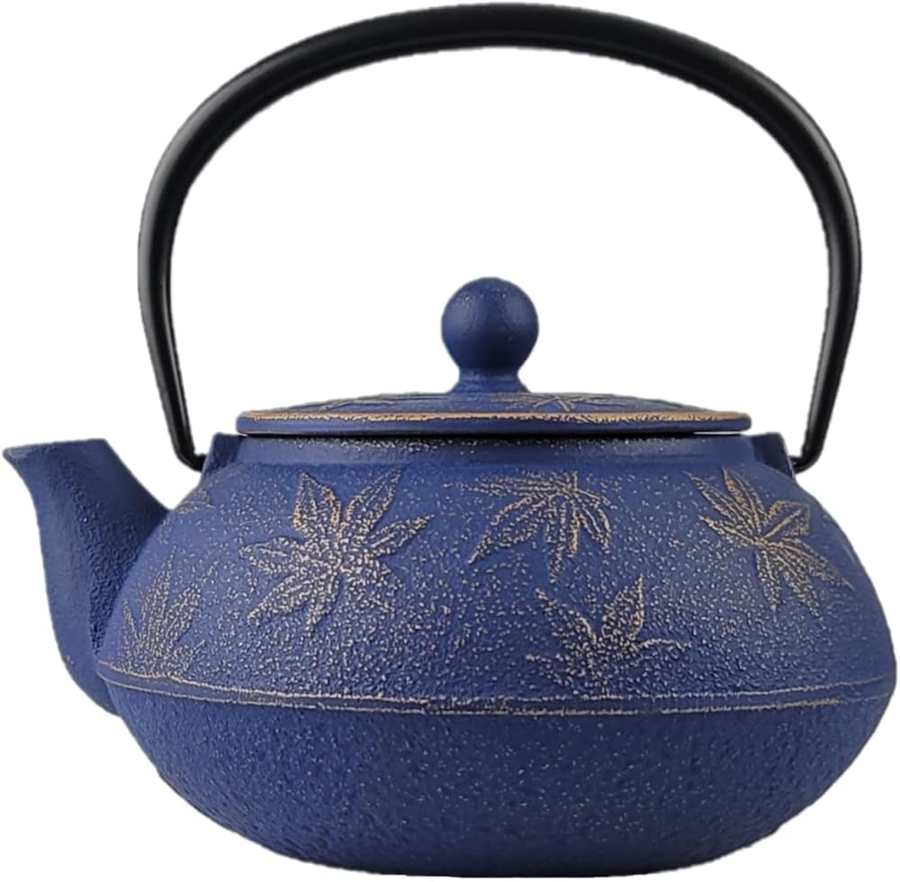 Iwachu Nambu Ironware Teapot Maple Gold/European Blue Type 5