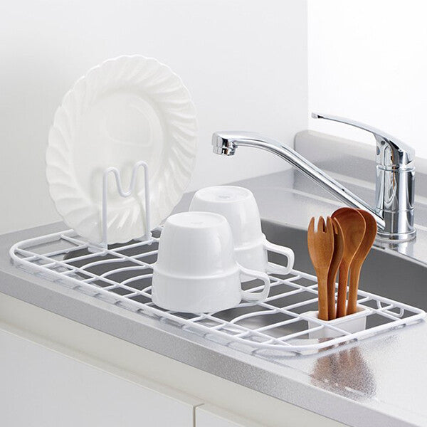 Richell Rakuru Sink Drainer Wide White