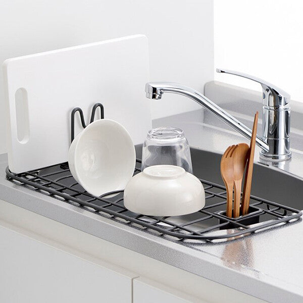 Richell Rakuru Sink Drainer Wide Gray
