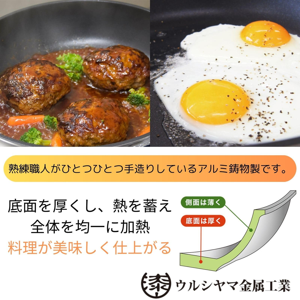 Urushiyama Sovi Deep Frying Pan for Gas Stoves 24cm