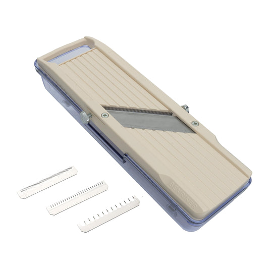 Benriner Classic Japanese Mandoline Slicer 64mm with Tray, Ivory, Made in Japan