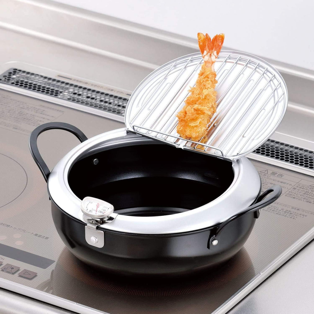 Wahei Freiz Tsubamesanjo Iron Tempura Pot with Lid 24cm TM-9090