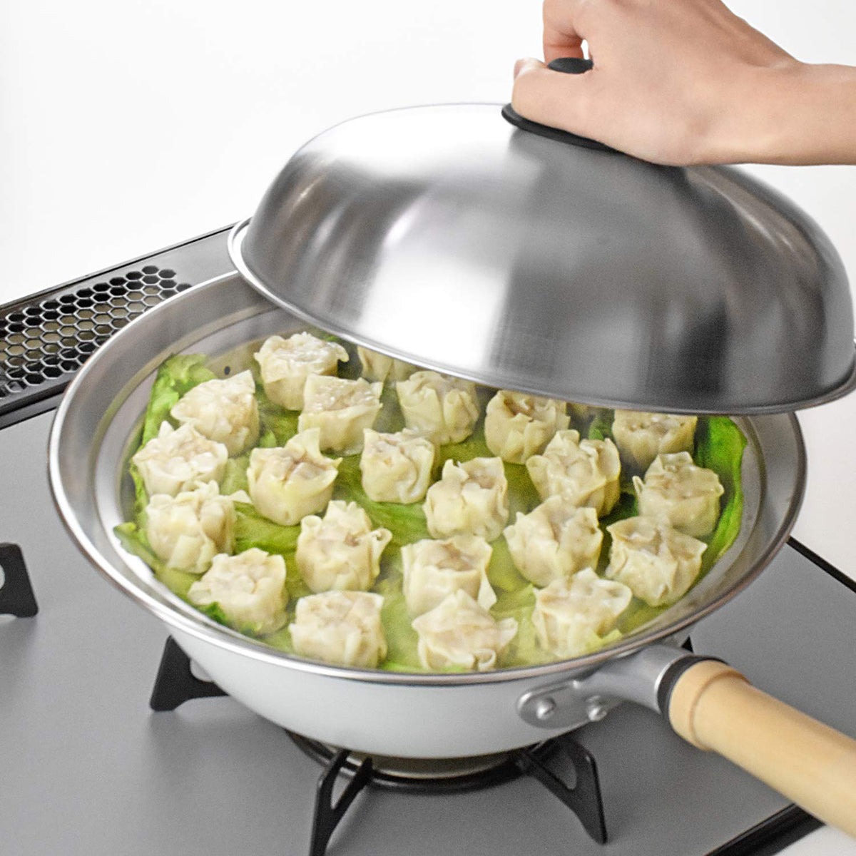 Wahei Freiz Saishokuan Steamer Rack with Lid for 24-26cm Frying Pans ME-7195