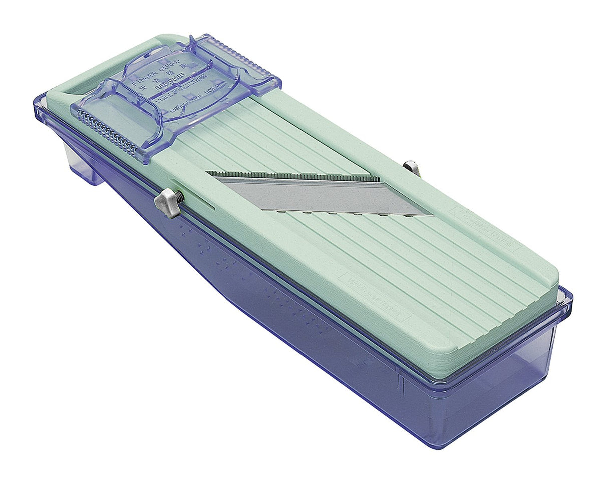 Benriner Classic Japanese Mandoline Slicer 64mm with Tray, Green, Made in Japan