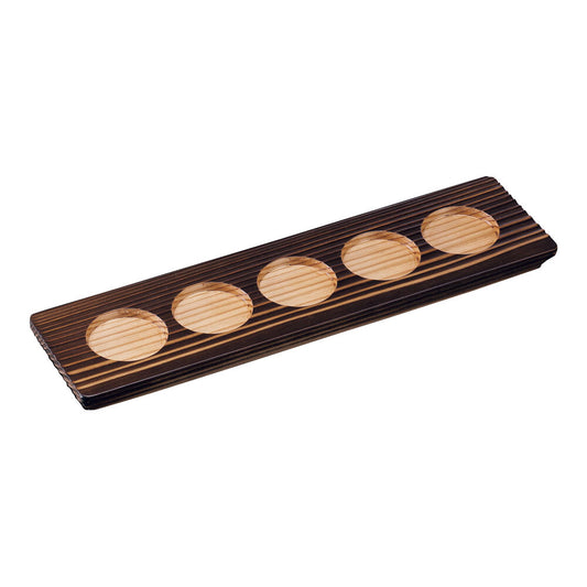 Yamako Yakisugi Cedar Sake Tasting Tray 5 Holes 34.3x9x1.5cm 16255