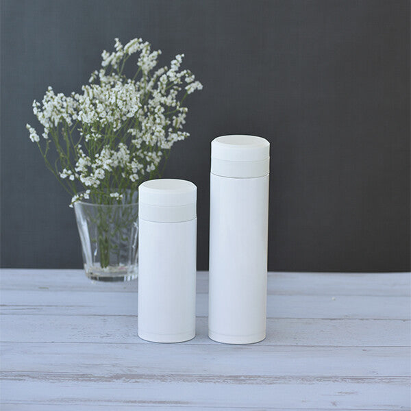 Wahei Freiz Omit Screw Cap Slim Mug Bottle 200ml White RH-1492