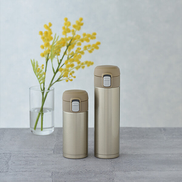 Wahei Freiz Omit One-Touch Cap Slim Mug Bottle 200ml Gold RH-1509