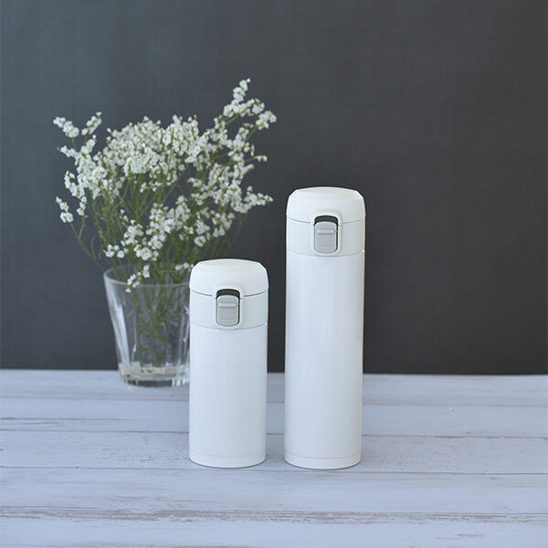 Wahei Freiz Omit One-Touch Slim Vacuum Bottle 300ml White RH-1510