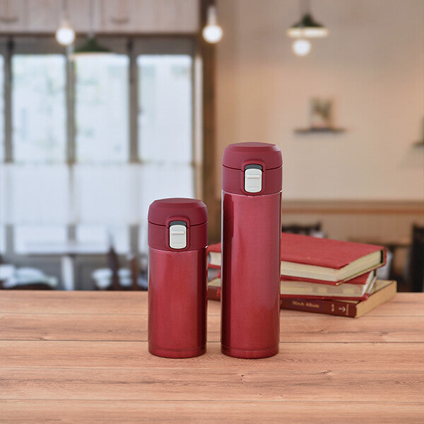 Wahei Freiz Omit One-Touch Slim Mug Bottle 300ml Red RH-1511