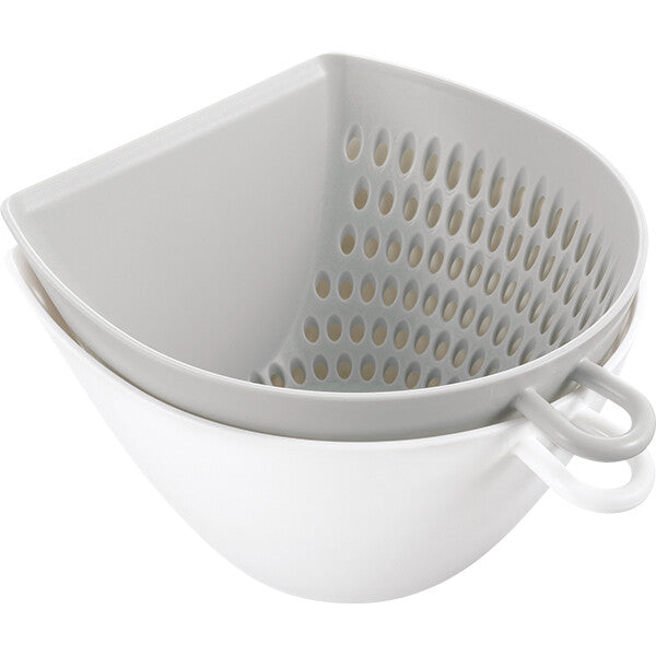 Akebono Chiritori Dustpan Shaped Colander Bowl Small White
