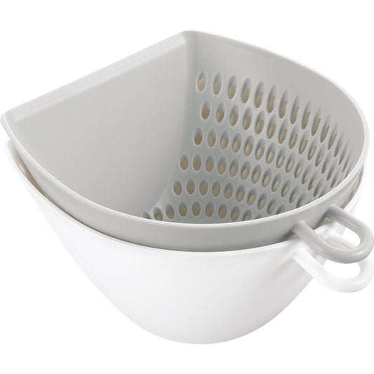 Akebono Chiritori Dustpan Shaped Colander Bowl Small White