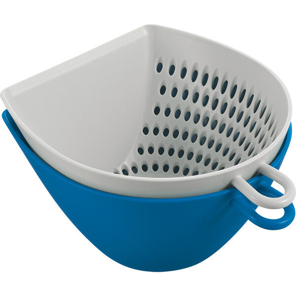 Akebono Chiritori Dustpan Shaped Colander Bowl Small Blue