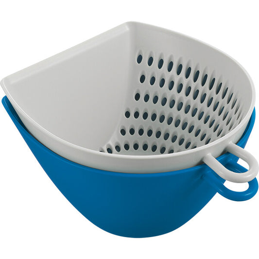 Akebono Chiritori Dustpan Shaped Colander Bowl Small Blue