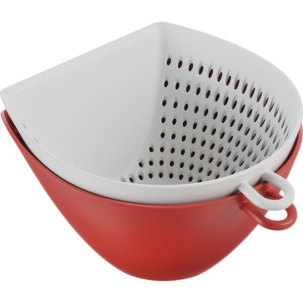 Akebono Sangyo Dustpan Shaped Colander Bowl Red