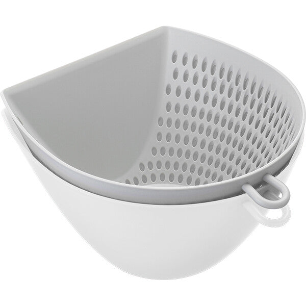 Akebono Sangyo Dustpan Shaped Colander Bowl Large White