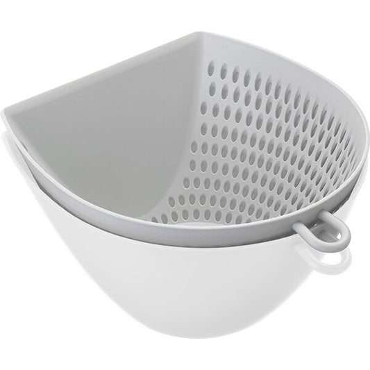 Akebono Sangyo Dustpan Shaped Colander Bowl Large White