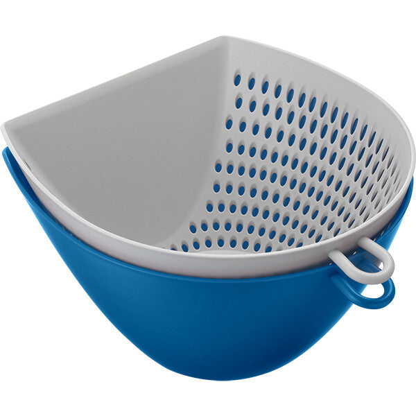 Akebono Dustpan-Shaped Colander Bowl Large Blue
