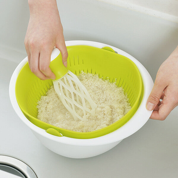 Akebono Miracle Colander and Bowl Rice Washing Set