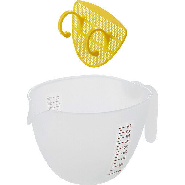 Akebono Egg Strainer Bowl for Custard Yellow
