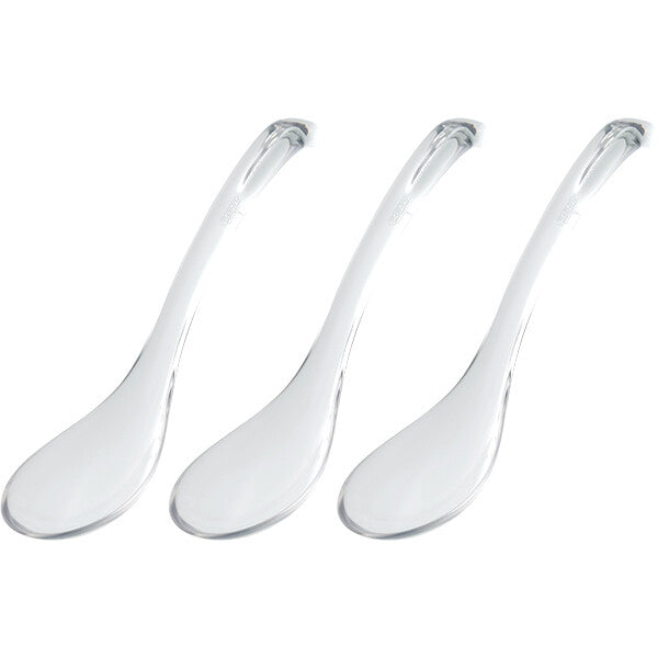 Akebono Shizuku Chinese Soup Spoons Set of 3 Clear