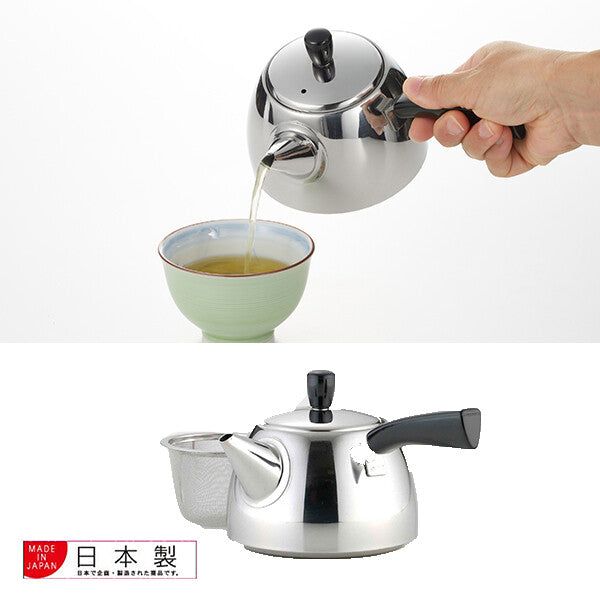 Azuma Stainless Steel Side-Handle Teapot with Strainer