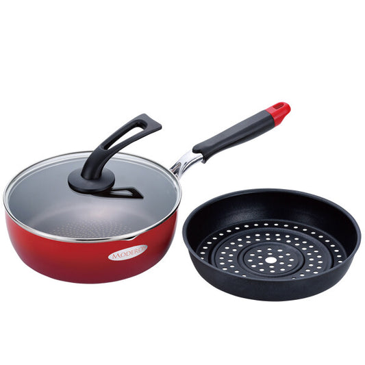 Wahei Freiz Moderos IH Deep Frying Pan with Steam Rack 24cm MM-9758