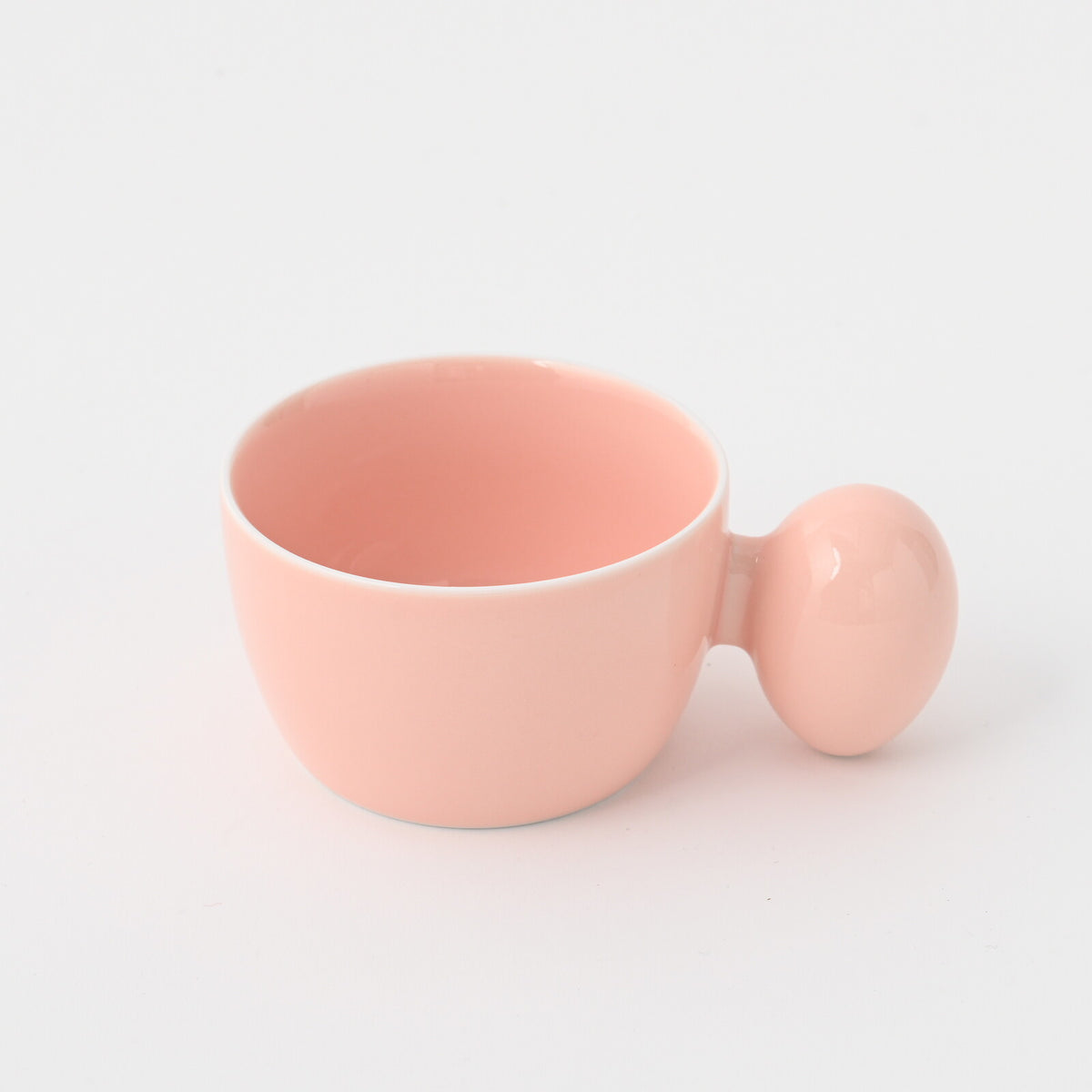 Hakusan Porcelain Hasami-yaki PiPi Pink Mug with Egg-Shaped Handle