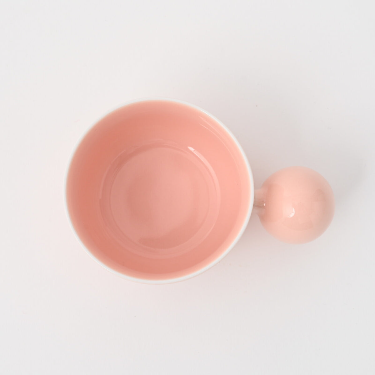 Hakusan Porcelain Hasami-yaki PiPi Pink Mug with Egg-Shaped Handle