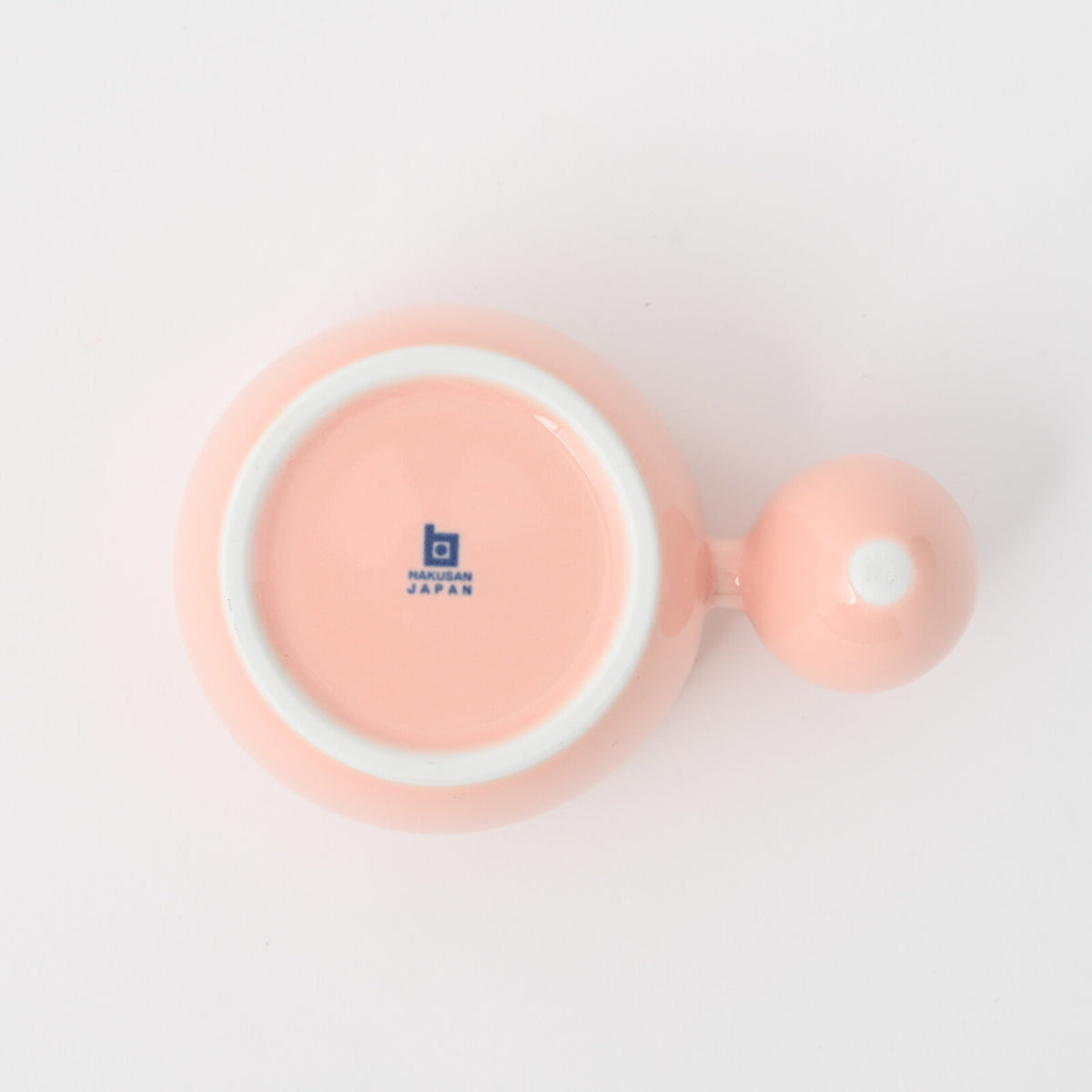 Hakusan Porcelain Hasami-yaki PiPi Pink Mug with Egg-Shaped Handle