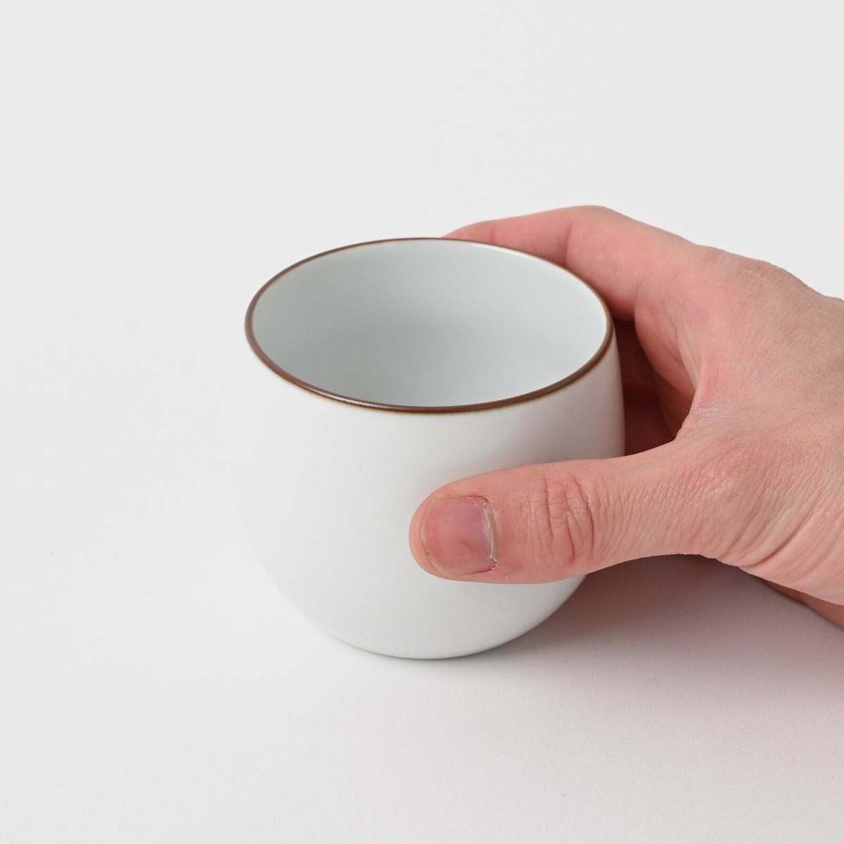 Hakusan Porcelain Basic Sencha White Matte Yunomi Teacup Hasami Ware