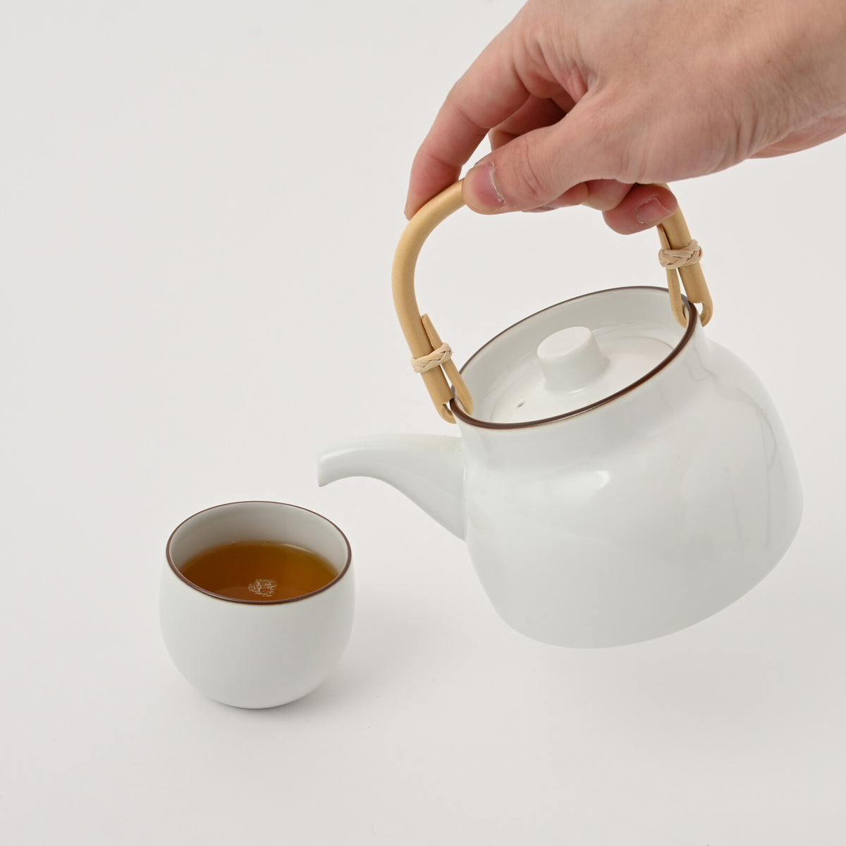 Hakusan Porcelain Basic Sencha White Matte Yunomi Teacup Hasami Ware
