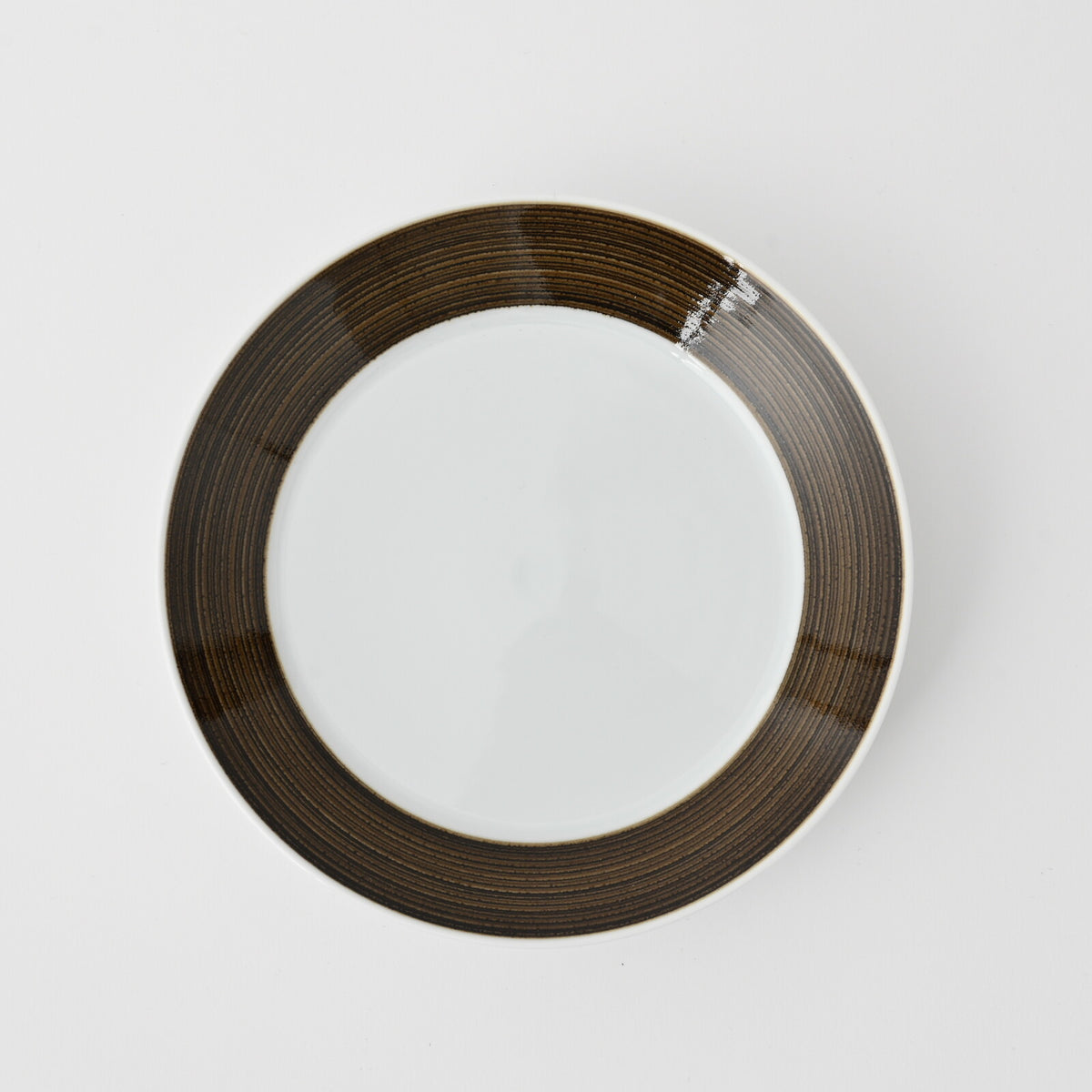Hakusan Porcelain Hasami-yaki Asa no Ito Sepia Medium Plate