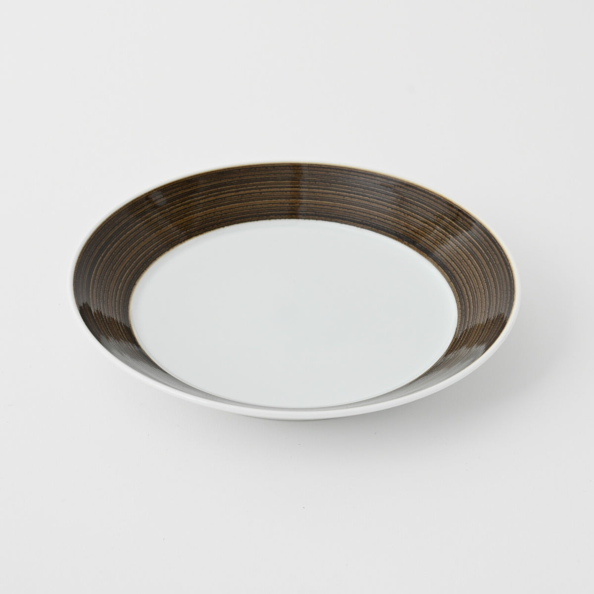 Hakusan Porcelain Hasami-yaki Asa no Ito Sepia Medium Plate