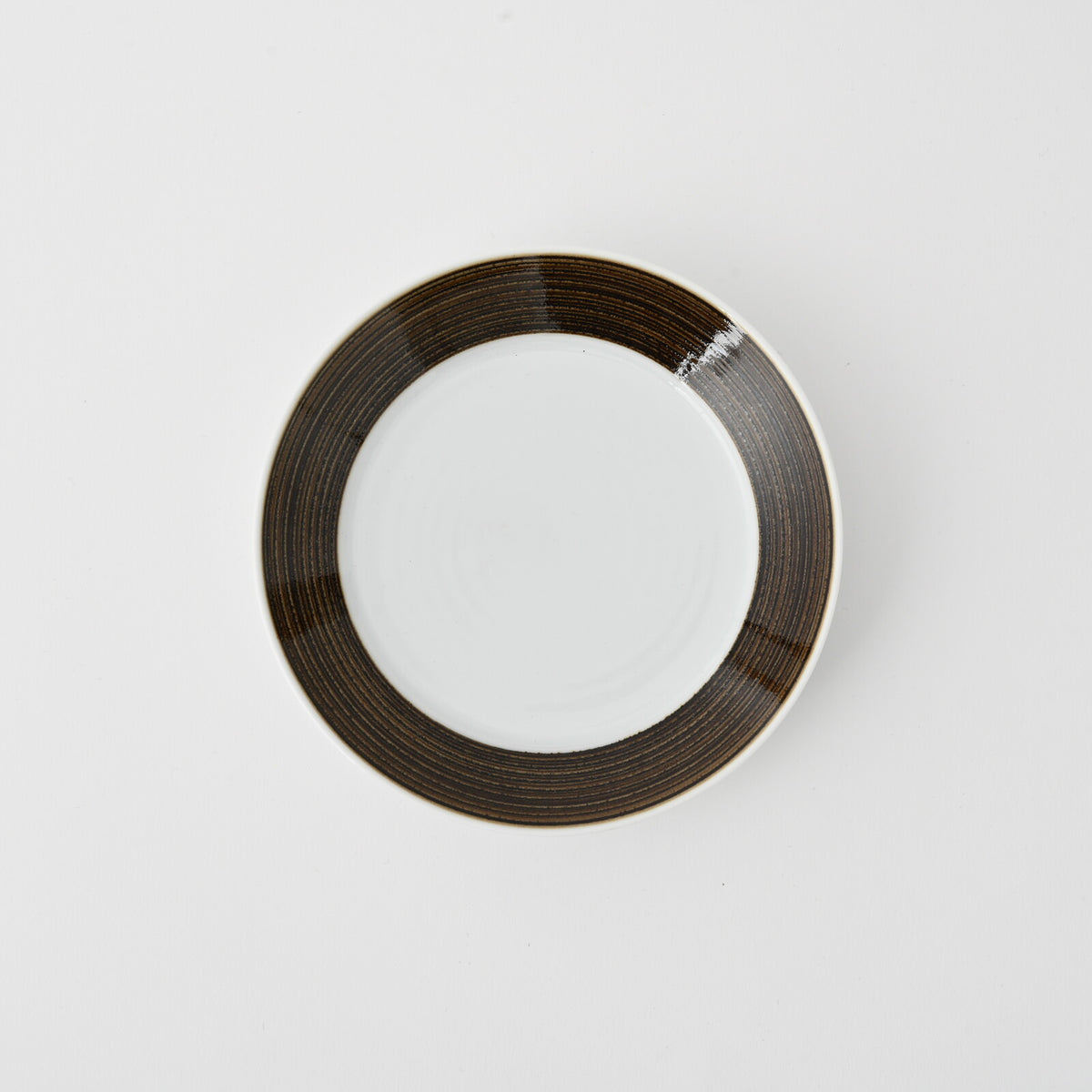 Hakusan Porcelain Hasami Asa no Ito Plate Small Sepia