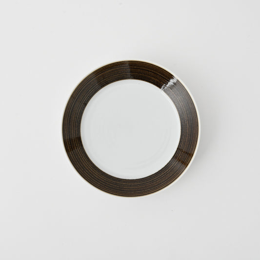 Hakusan Porcelain Hasami Asa no Ito Plate Small Sepia