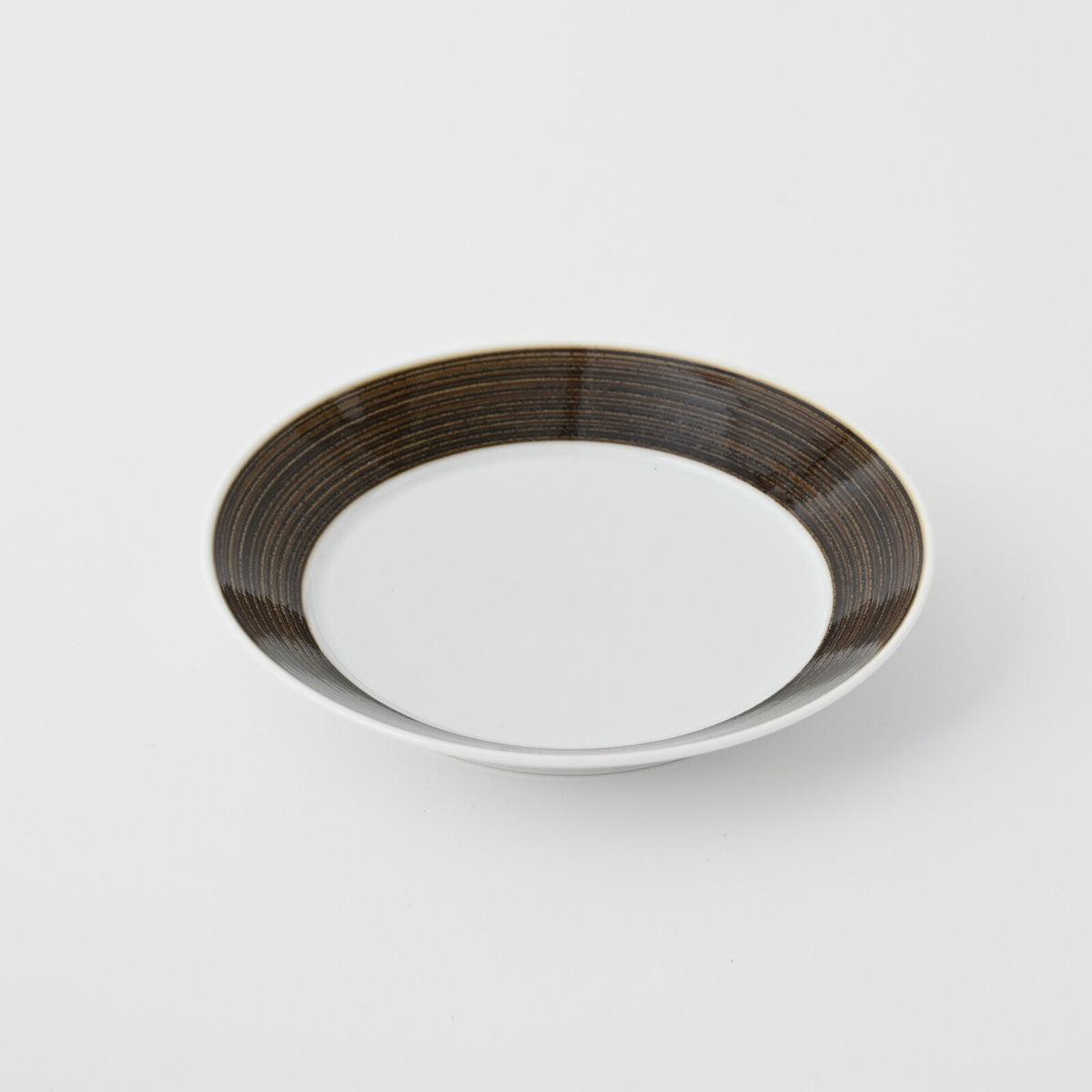 Hakusan Porcelain Hasami Asa no Ito Plate Small Sepia