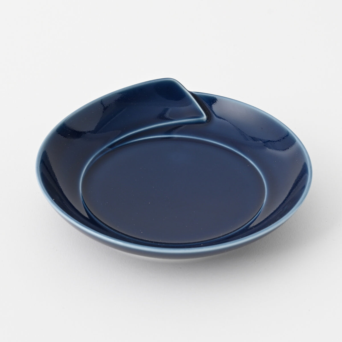 Hakusan Porcelain Hasami-yaki Hitoe Glossy Navy Side Plate