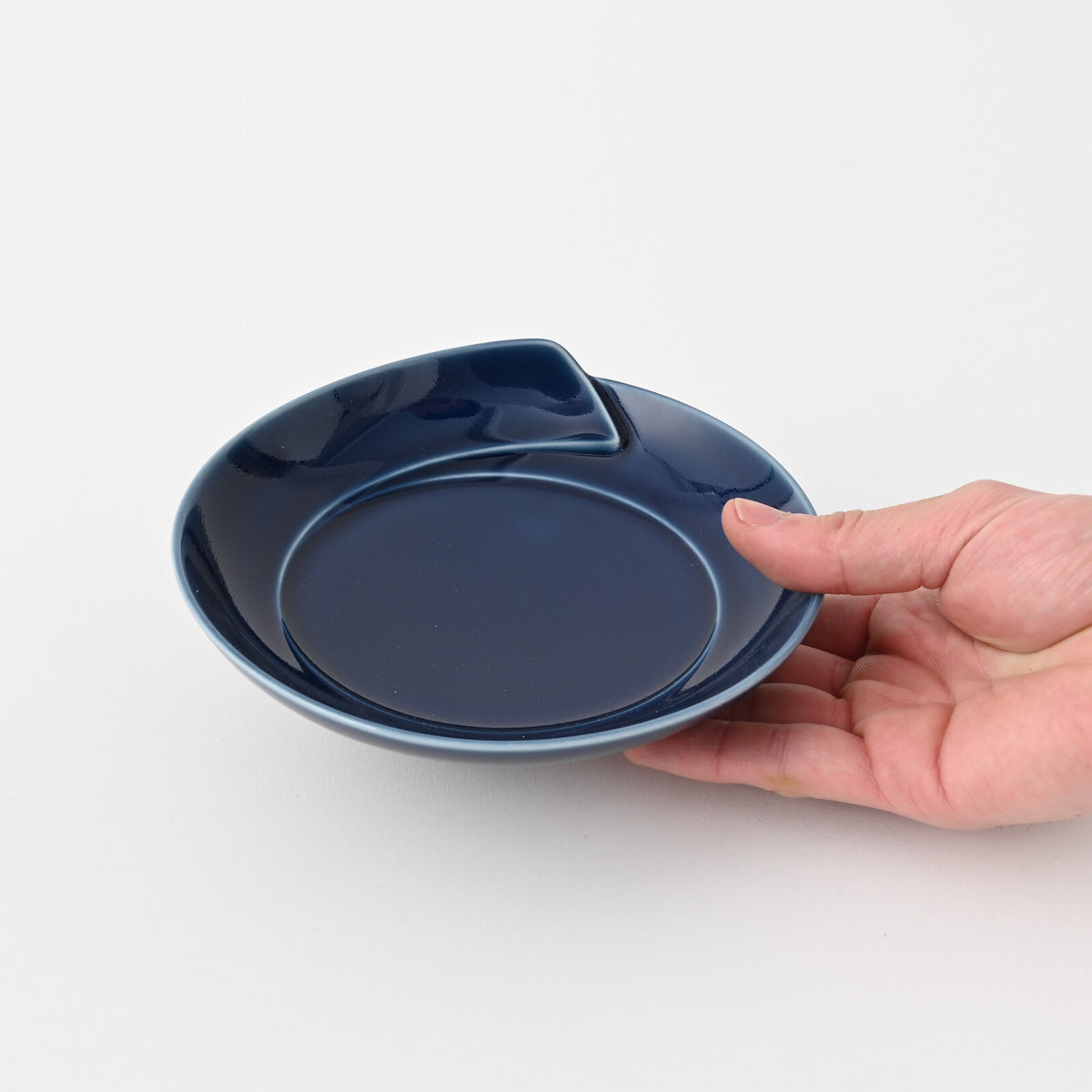 Hakusan Porcelain Hasami-yaki Hitoe Glossy Navy Side Plate