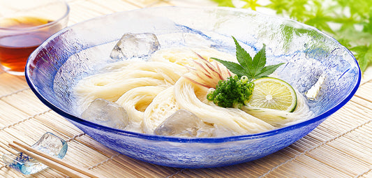 Toyo-Sasaki Glass Ryuso Noodle Dish Blue 22.8cm