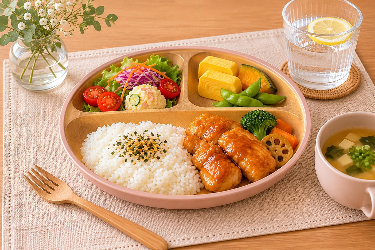 Kanoh Earth Color Scoopable Round Lunch Plate White Pink