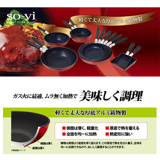 Urushiyama Sovi Frying Pan for Gas Stoves 22cm