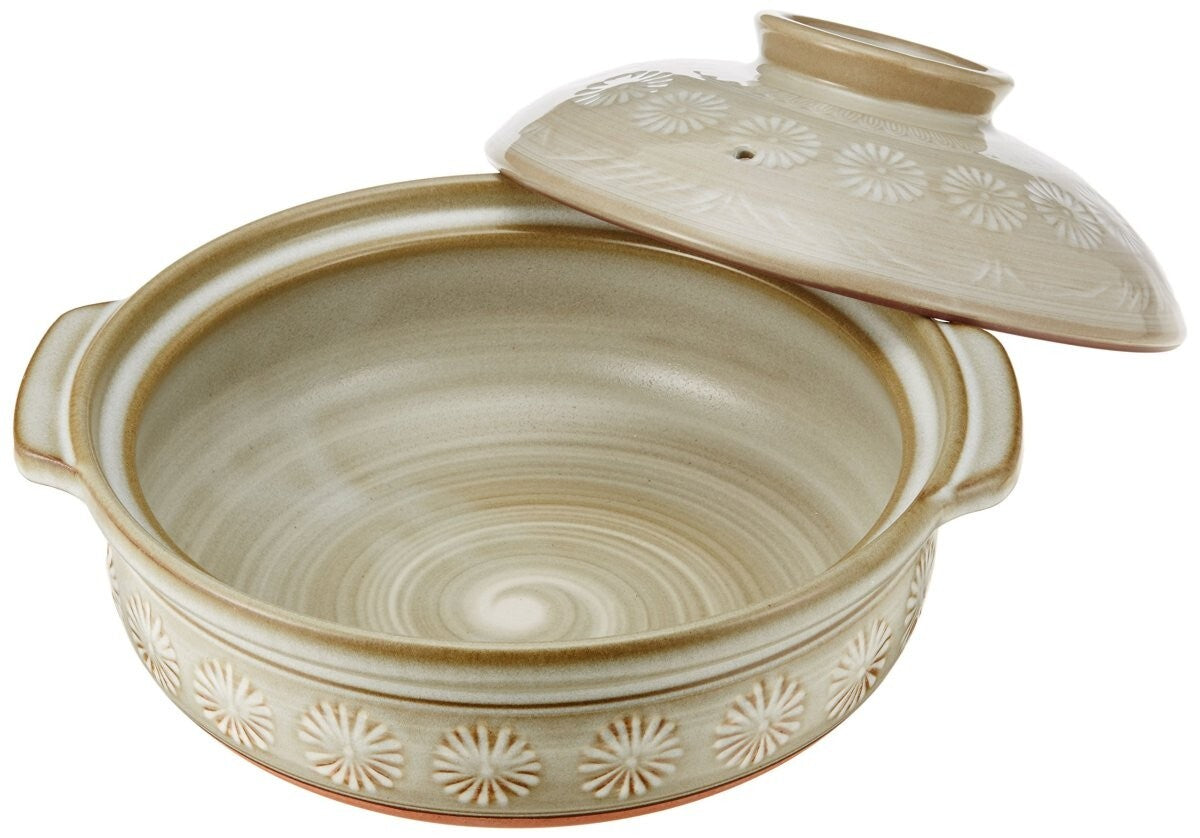 Ginpo Mishima Donabe Clay Pot Size 9