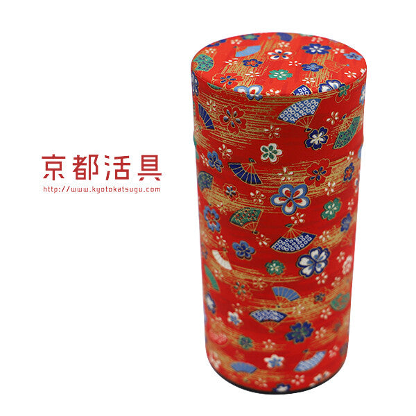 Kyoto Katsugu Hand-Dyed Washi Tea Canister Large Red No.14