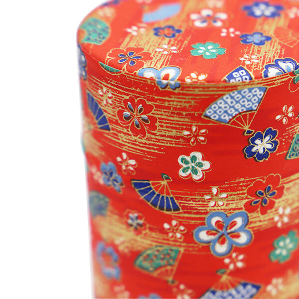 Kyoto Katsugu Hand-Dyed Washi Tea Canister Large Red No.14